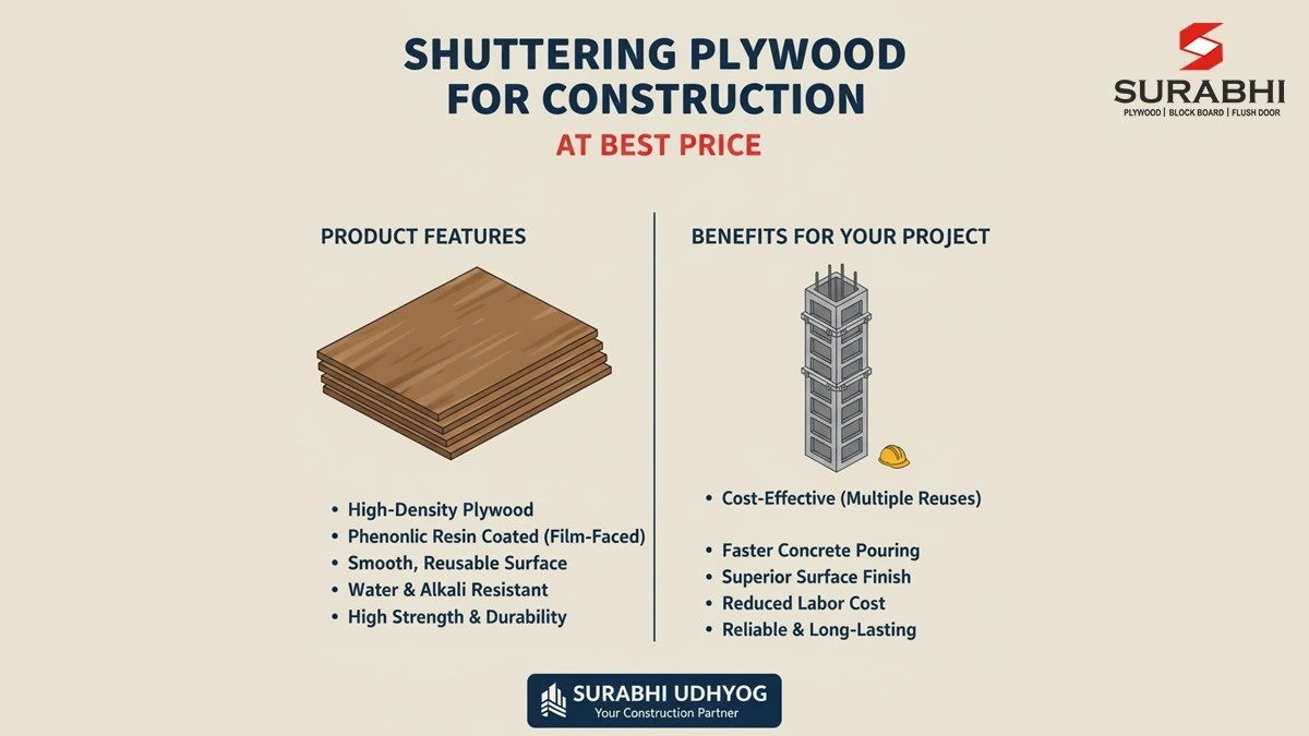 Construction shuttering plywood at best price | surabhi udhyog gorakhpur